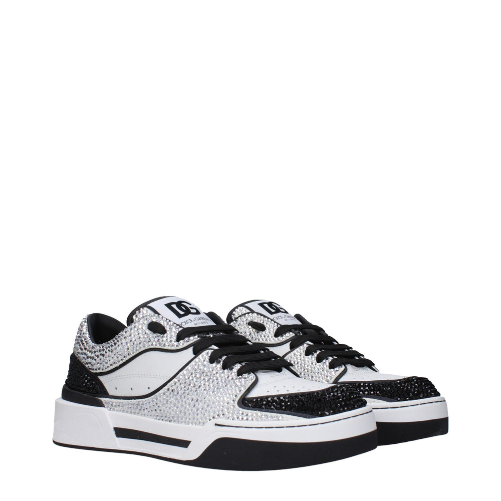 Weiße Leder-Sneaker mit niedrigem Schaft
