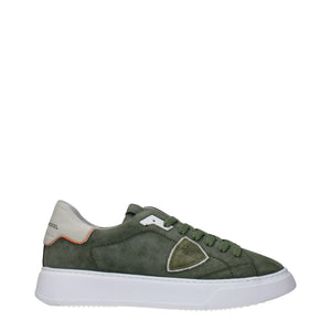 Grüne Sneakers aus Leder mit niedrigem Schaft