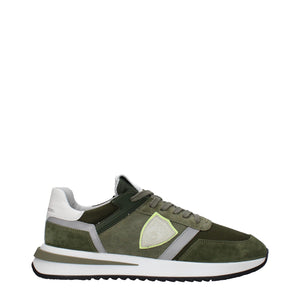 Grünes Leder Sportliche Turnschuhe