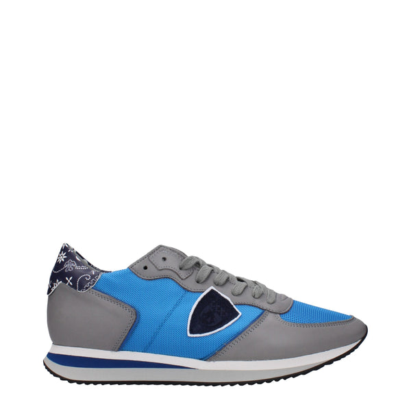 Blaue Stoff-Sneaker mit niedrigem Schaft