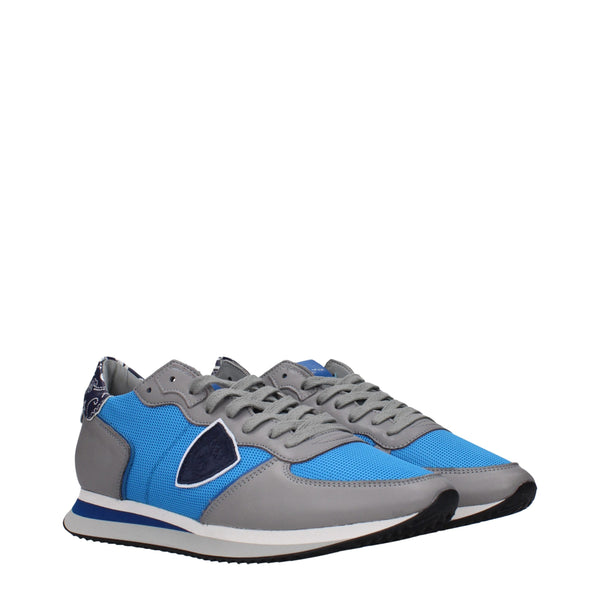 Blaue Stoff-Sneaker mit niedrigem Schaft