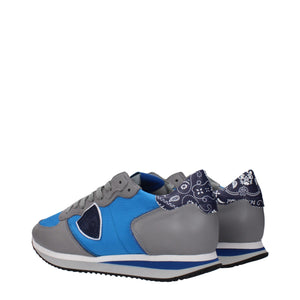 Blaue Stoff-Sneaker mit niedrigem Schaft