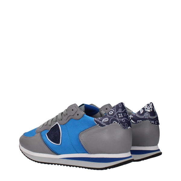 Blaue Stoff-Sneaker mit niedrigem Schaft