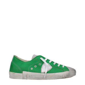 Grüne Sneakers aus Leder mit niedrigem Schaft
