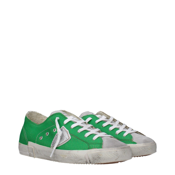 Grüne Sneakers aus Leder mit niedrigem Schaft