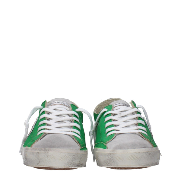 Grüne Sneakers aus Leder mit niedrigem Schaft