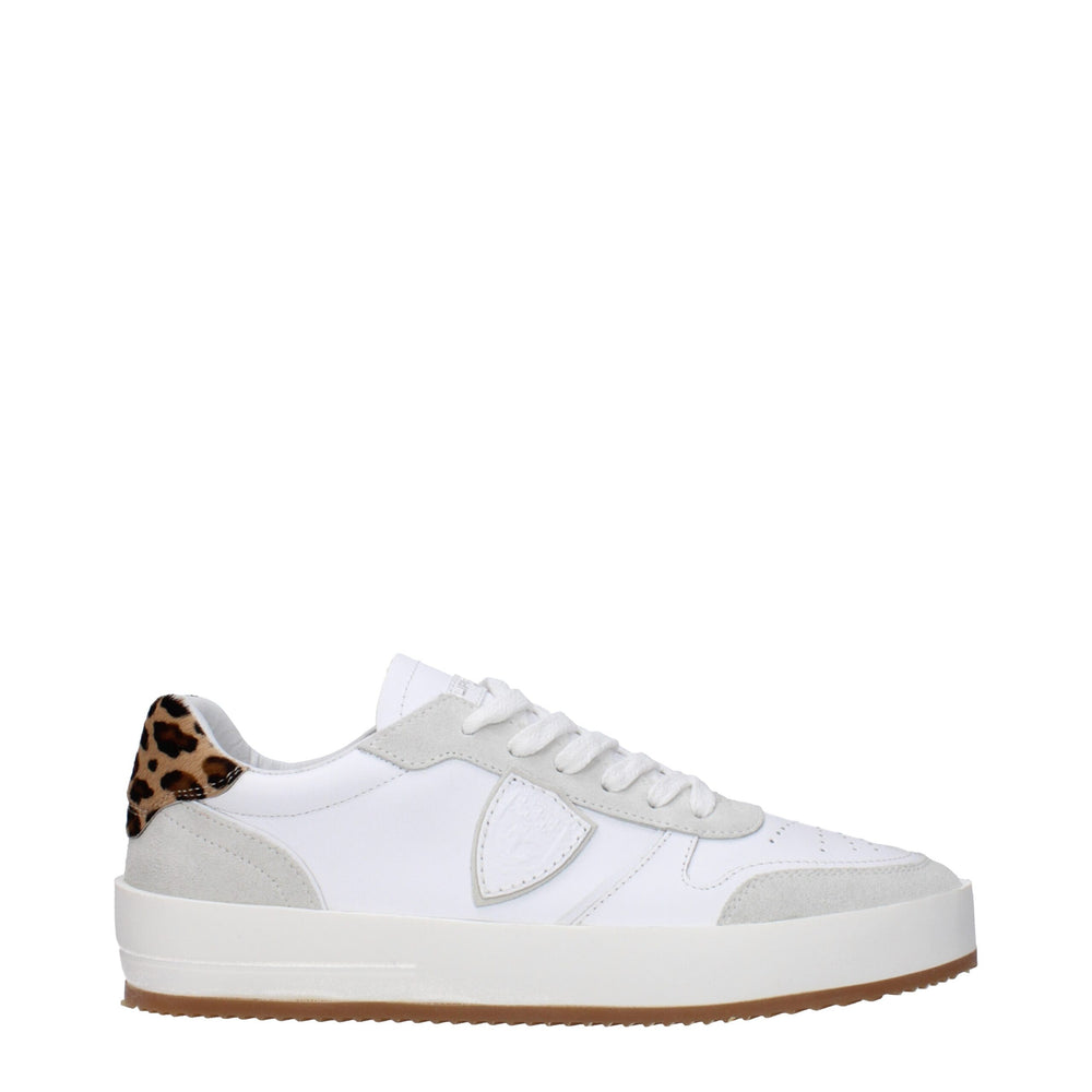 Weiße Sneakers aus Leder mit niedrigem Schaft