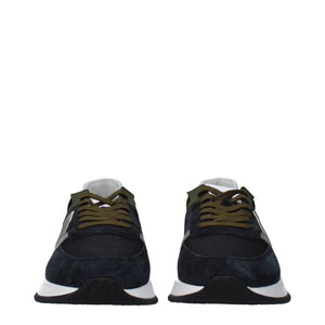 Blaue Leder Sportliche Turnschuhe
