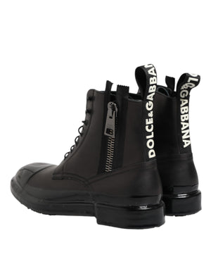 Braun Schwarz Lace Up Mid Calf Männer Stiefel Schuhe