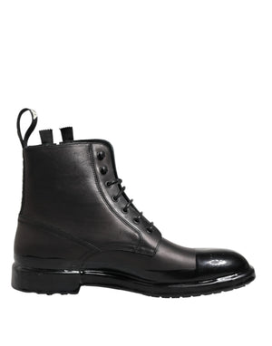 Braun Schwarz Lace Up Mid Calf Männer Stiefel Schuhe