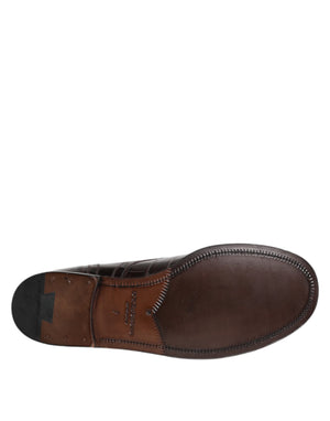 Dunkelbraune Leder Schnürstiefel Schuhe