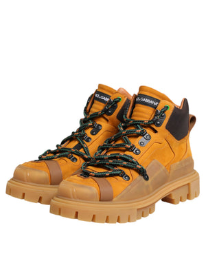 Orange Schnürstiefel Trekking-Stiefel Schuhe