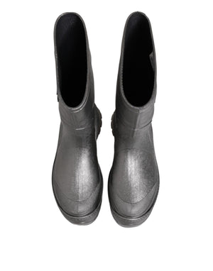 Metallic Silber Pull On Regen Stiefel Schuhe