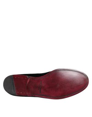 Schwarzer Samt Loafers Formal Männer Kleid Schuhe