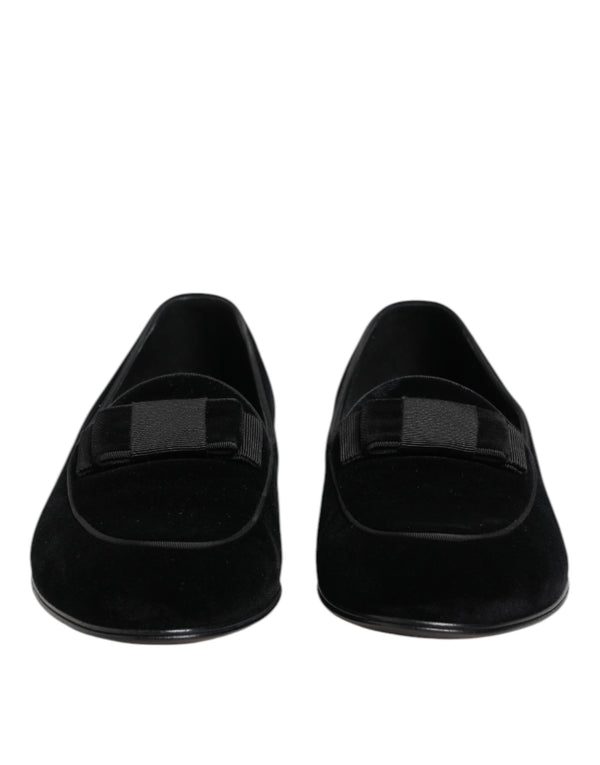 Schwarzer Samt Loafers Formal Männer Kleid Schuhe