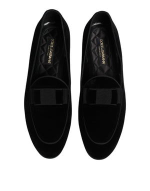 Schwarzer Samt Loafers Formal Männer Kleid Schuhe
