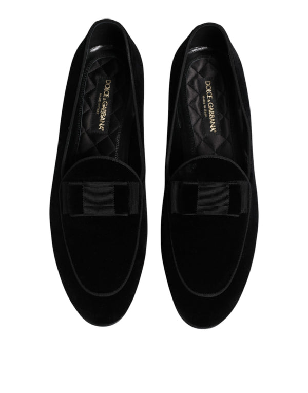 Schwarzer Samt Loafers Formal Männer Kleid Schuhe
