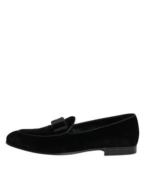 Schwarzer Samt Loafers Formal Männer Kleid Schuhe