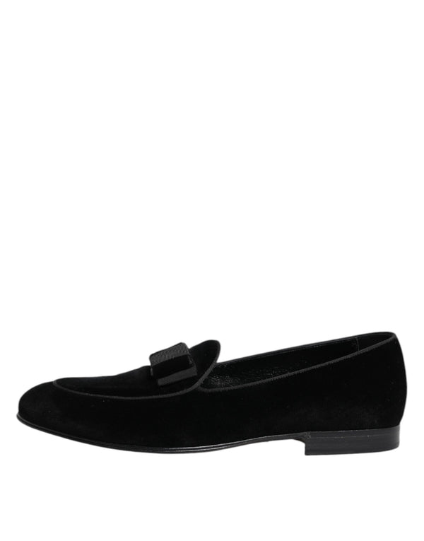 Schwarzer Samt Loafers Formal Männer Kleid Schuhe