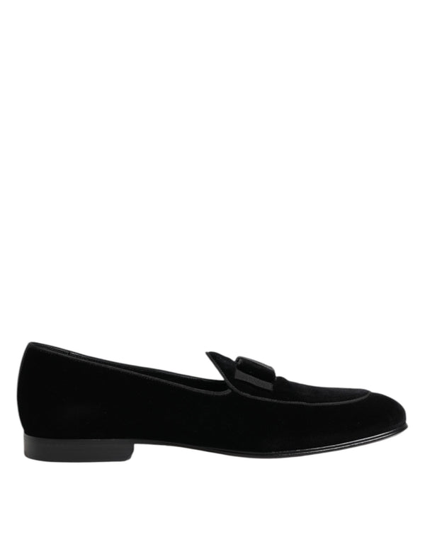 Schwarzer Samt Loafers Formal Männer Kleid Schuhe