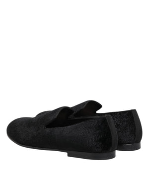 Schwarz Jacquard Loafers Formal Männer Kleid Schuhe