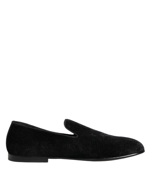 Schwarz Jacquard Loafers Formal Männer Kleid Schuhe