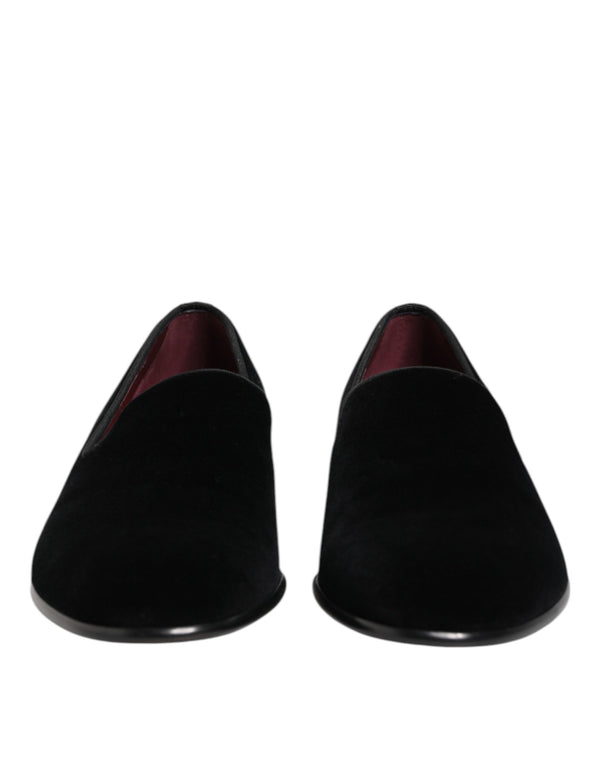 Schwarzer Samt Slip On Loafers Männer Formelle Schuhe