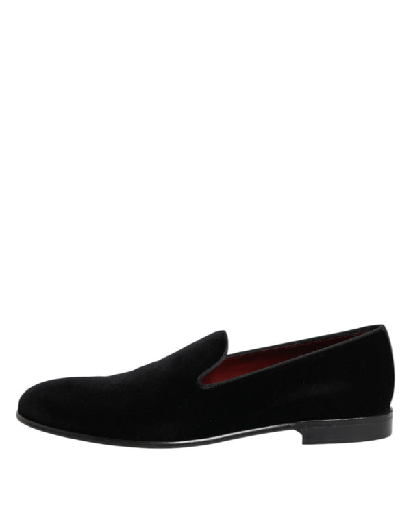 Schwarzer Samt Slip On Loafers Männer Formelle Schuhe