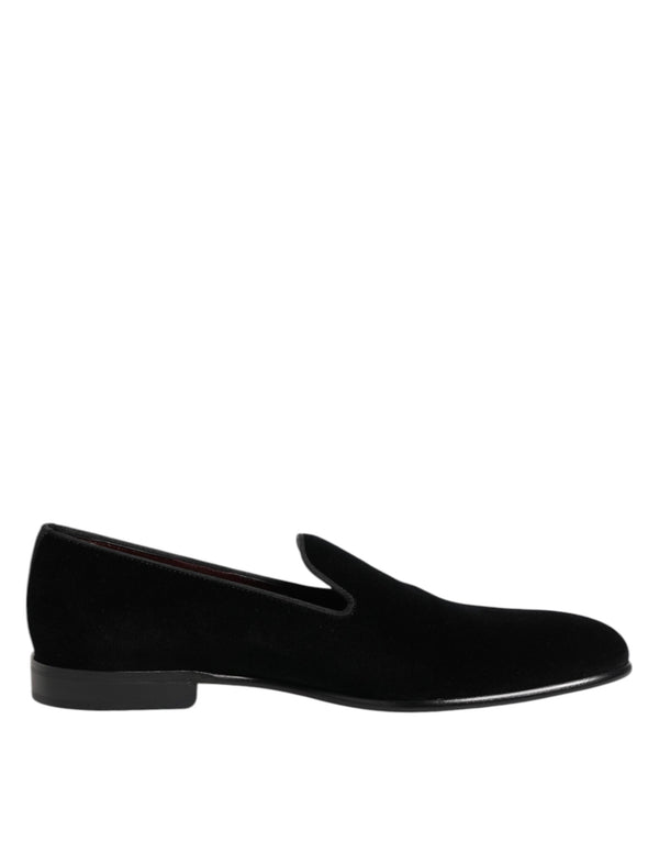 Schwarzer Samt Slip On Loafers Männer Formelle Schuhe