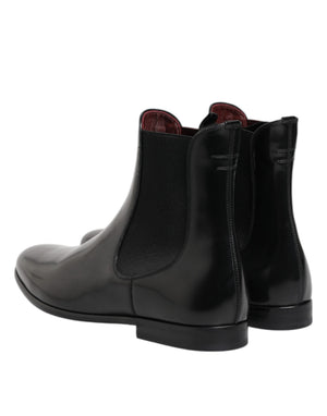 Schwarz Chelsea Slip On Mid Calf Stiefel Schuhe