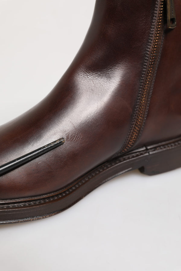 Braun Chelsea Leder Mid Calf Stiefel Schuhe