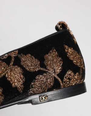Schwarz Floral Stickerei Männer Loafers Schuhe