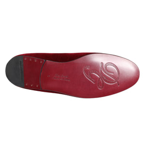Red Velvet Gold Crown Herren Loafers Schuhe