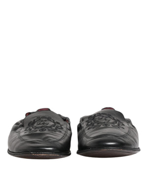 Schwarzes Leder Slip On Männer flache Loafers Schuhe