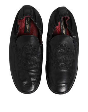 Schwarzes Leder Slip On Männer flache Loafers Schuhe