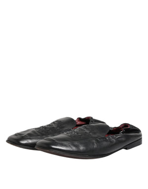 Schwarzes Leder Slip On Männer flache Loafers Schuhe