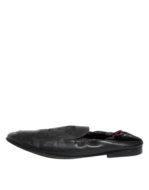 Schwarzes Leder Slip On Männer flache Loafers Schuhe