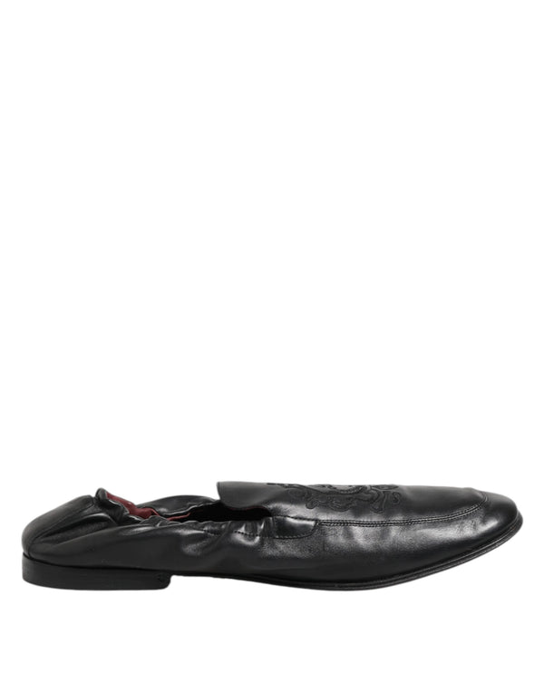 Schwarzes Leder Slip On Männer flache Loafers Schuhe