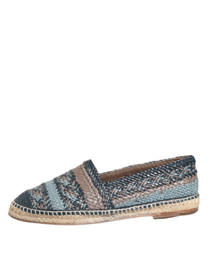 Blaugraue gewebte Leder Espadrille-Schuhe von Buffalo