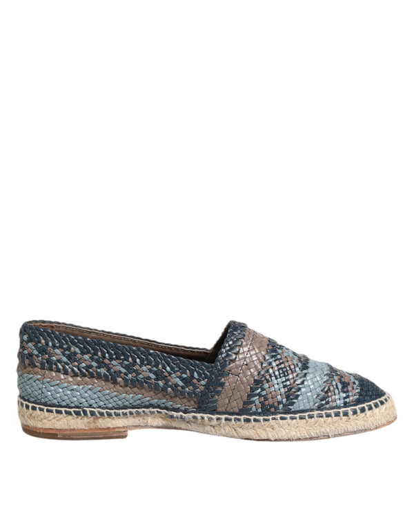 Blaugraue gewebte Leder Espadrille-Schuhe von Buffalo
