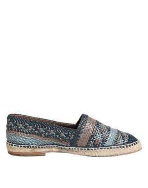 Blaugraue gewebte Leder Espadrille-Schuhe von Buffalo
