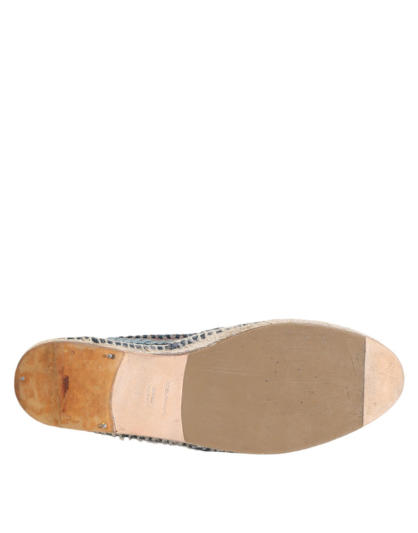 Blaugraue gewebte Leder Espadrille-Schuhe von Buffalo