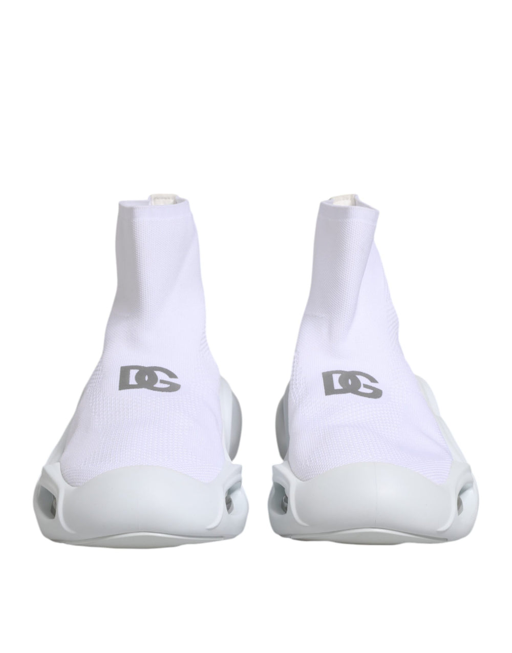 Weiß Silber Slip On Wave Socken Turnschuhe Schuhe