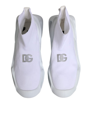 Weiß Silber Slip On Wave Socken Turnschuhe Schuhe
