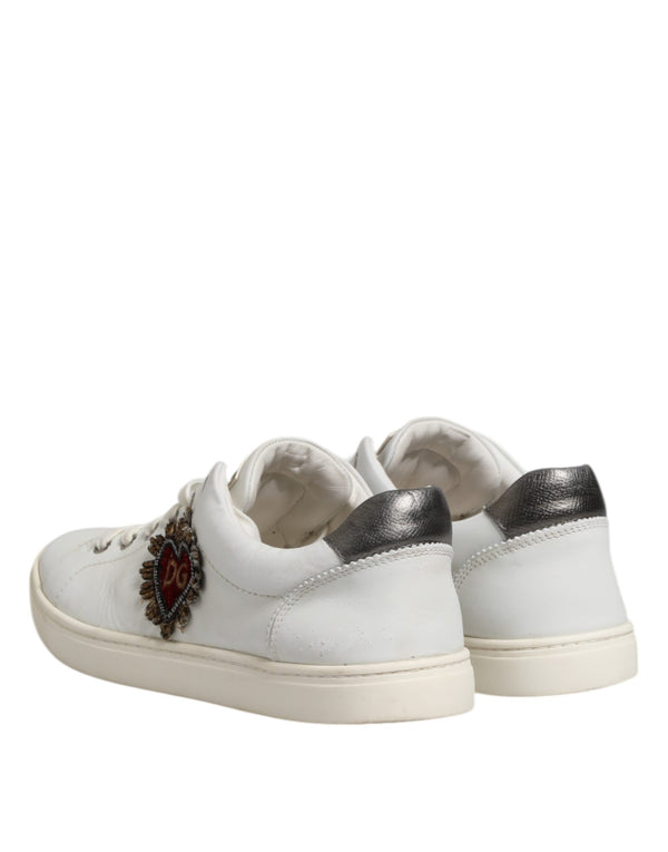 Weiß Silber Sacred Heart Männer Turnschuhe Schuhe