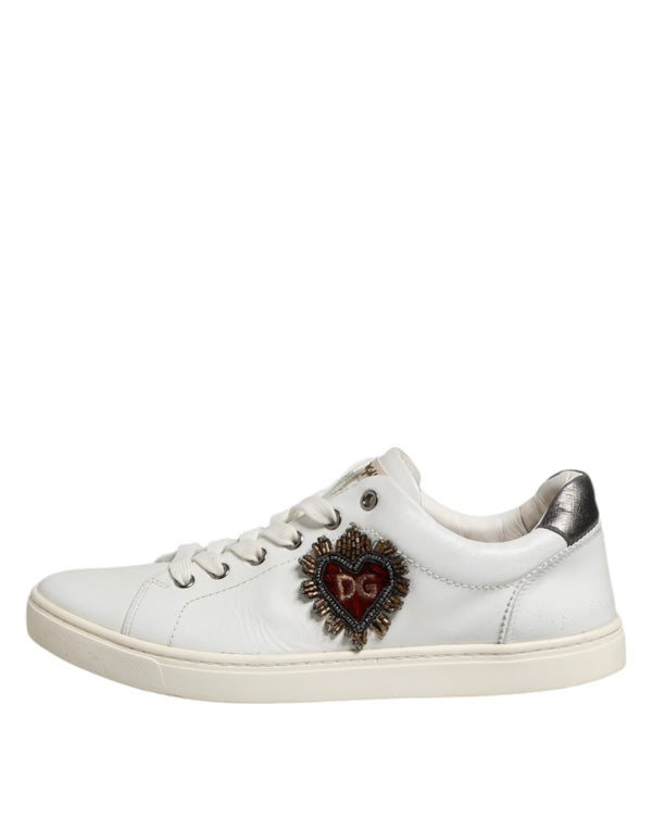 Weiß Silber Sacred Heart Männer Turnschuhe Schuhe