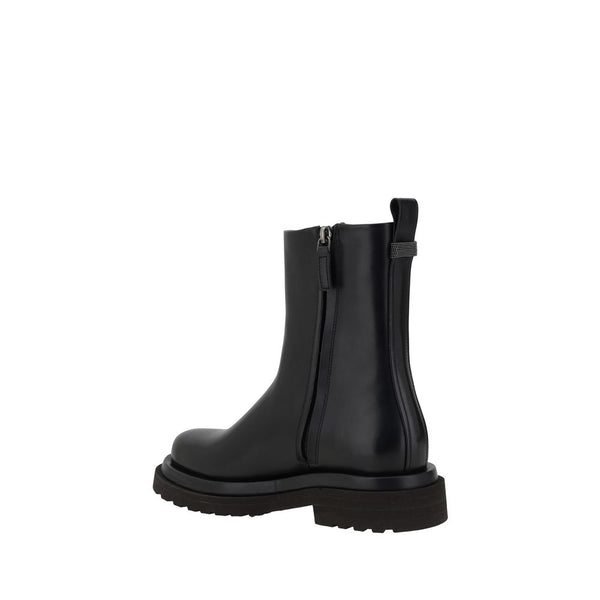 Schwarze Kalbshaut Bos Taurus Stiefeletten