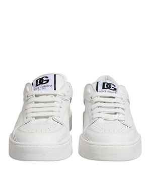 Weiß Miami Leder Low Top Turnschuhe Schuhe
