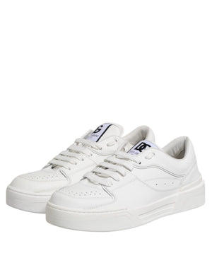 Weiß Miami Leder Low Top Turnschuhe Schuhe