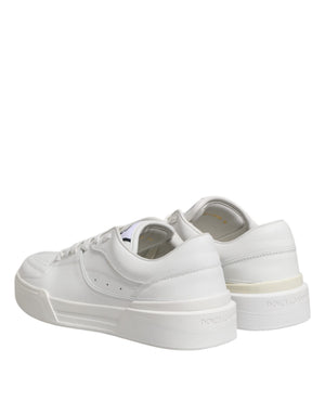 Weiß Miami Leder Low Top Turnschuhe Schuhe